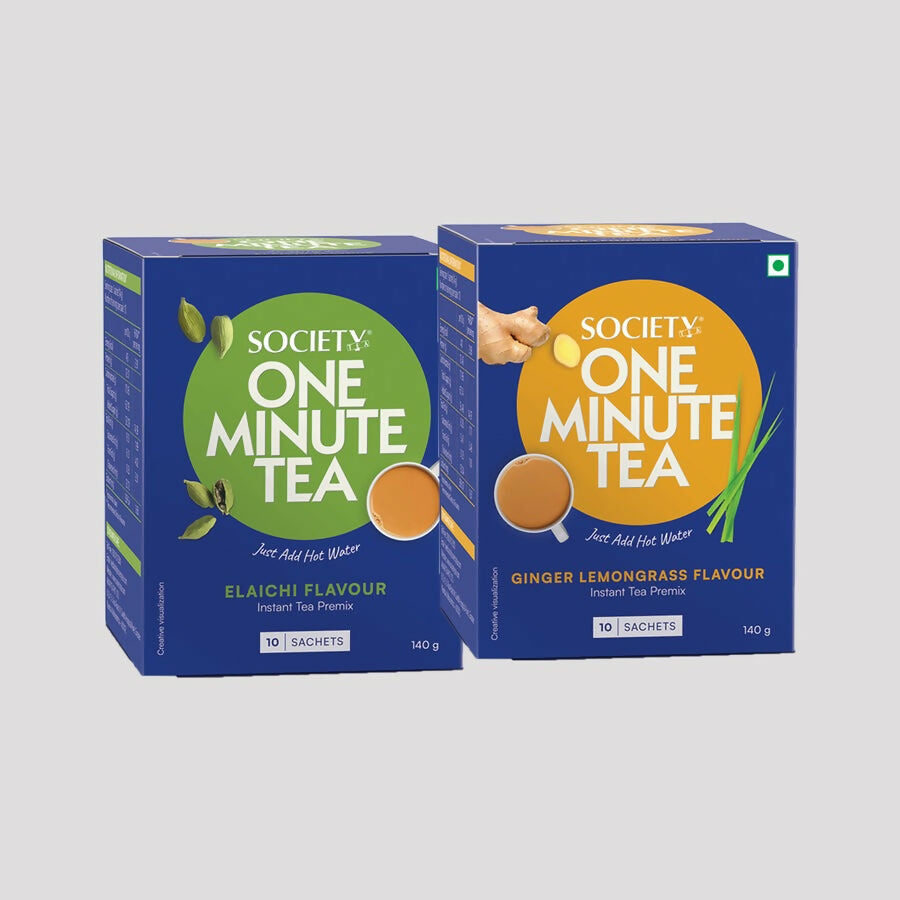 Society OMT Elaichi & OMT Ginger Lemongrass Flavour Tea Premix Combo 