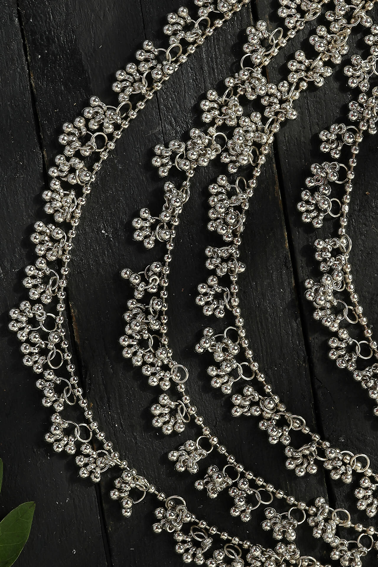 Mominos Fashion Johar Kamal Oxidised Silver-Plated Brass Finish Ghungroo Necklace with Earrings For Women - Grab2buy