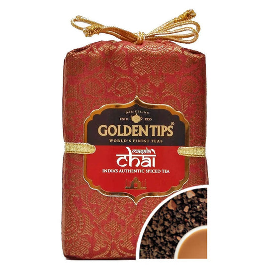 Golden Tips Masala Chai India's Authentic Spiced Tea - Royal Brocade Cloth Bag - Grab2buy