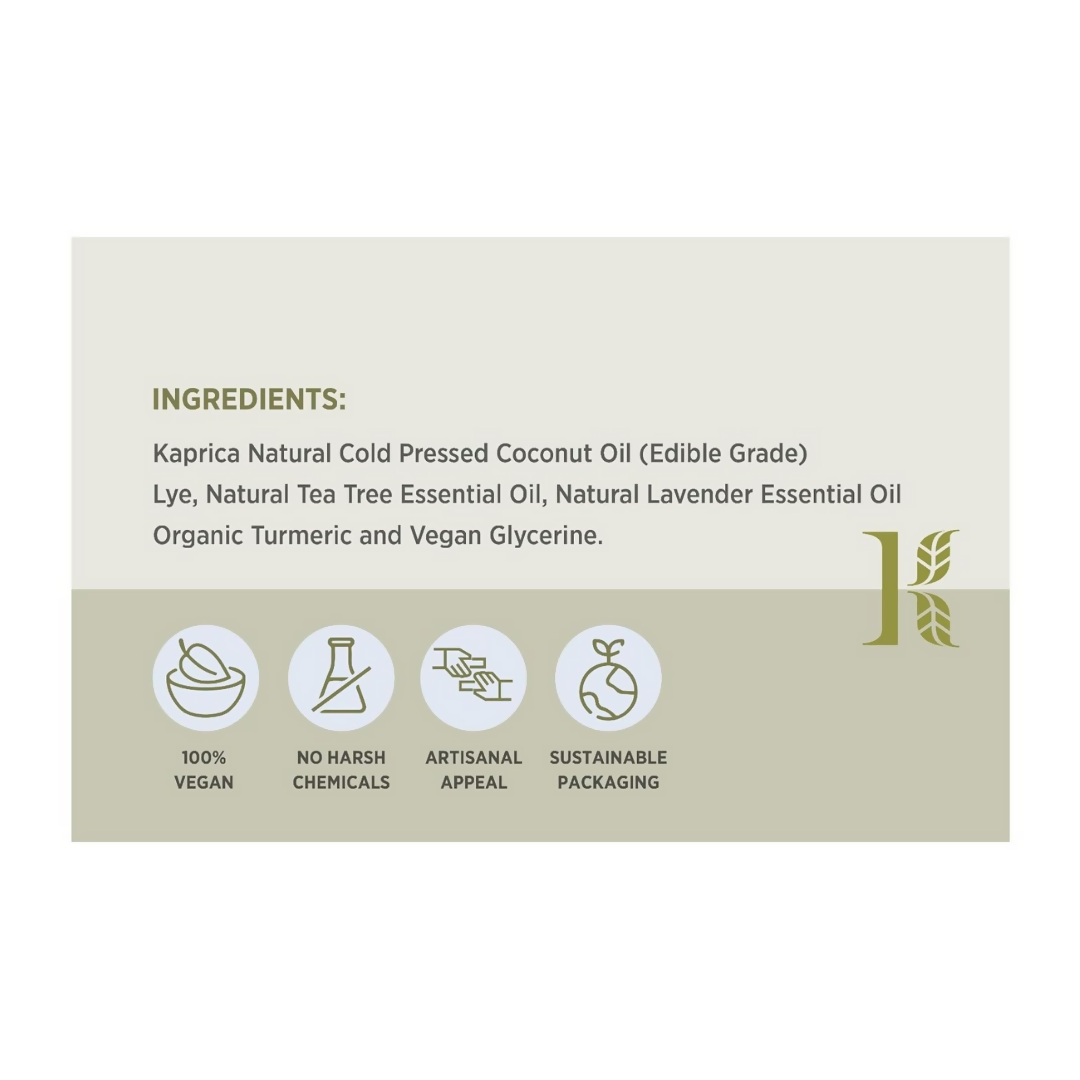 Kaprica Natural Handcrafted Cold Pressed Coconut Oil Soap With Lavender And Tea Tree  Grab2Buy Kaprica Natural Grab2Buy
