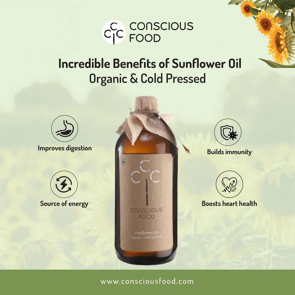 Conscious Food Organic Sunflower Cold Pressed Oil 