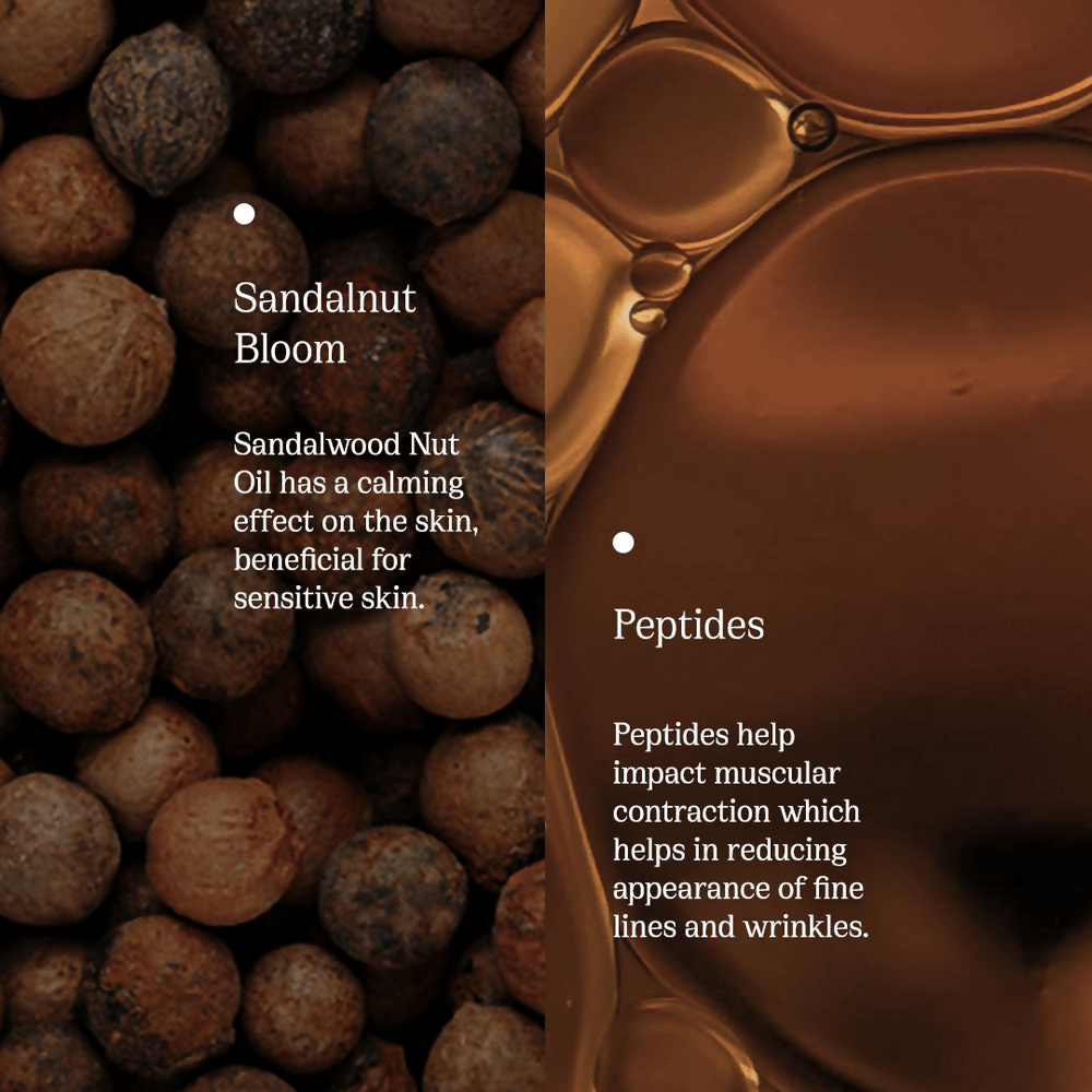 82°E By Deepika Padukone Sandalnut Bloom Smoothening crème moisturiser with sandalwood and peptides Genie India