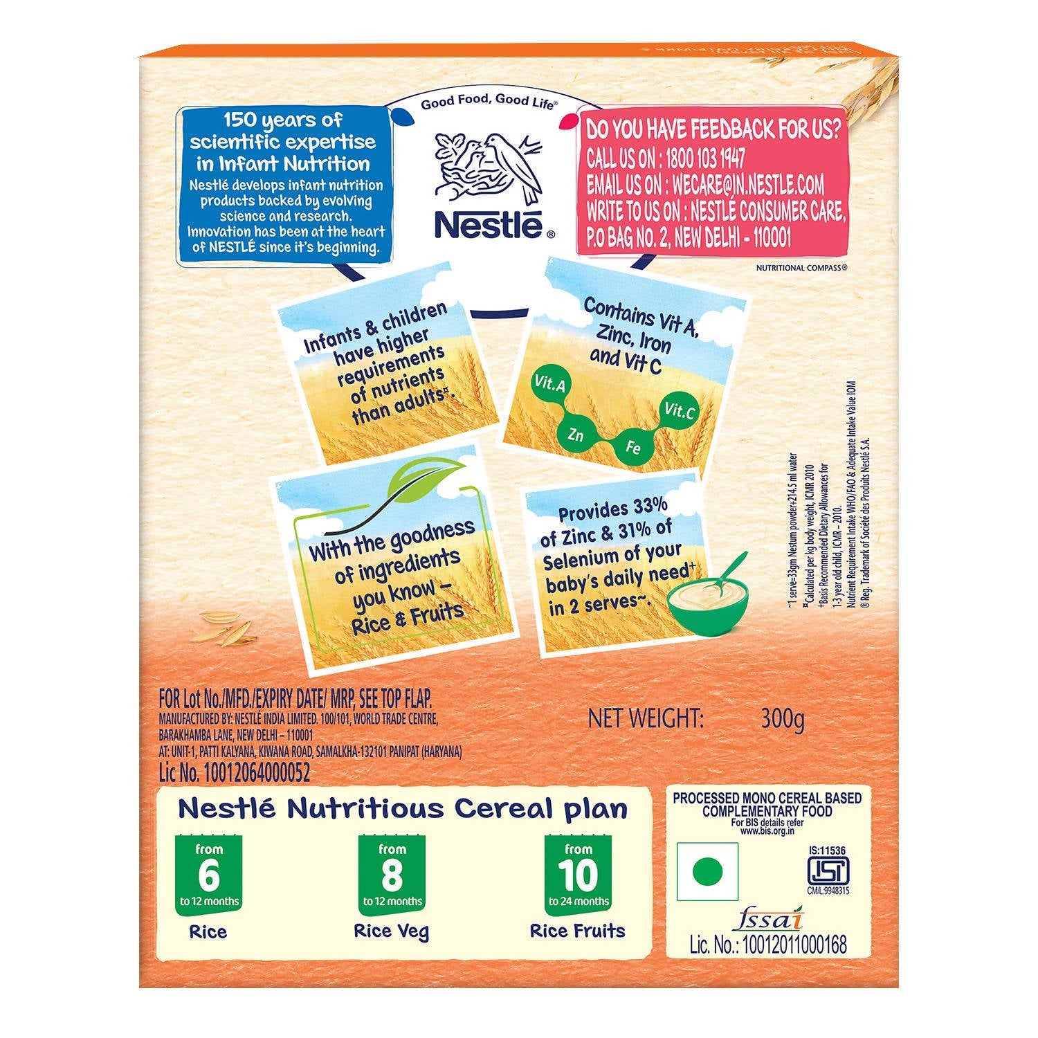 Nestle Nestum Baby Cereal-Rice Fruits (10 to 24 Months) 