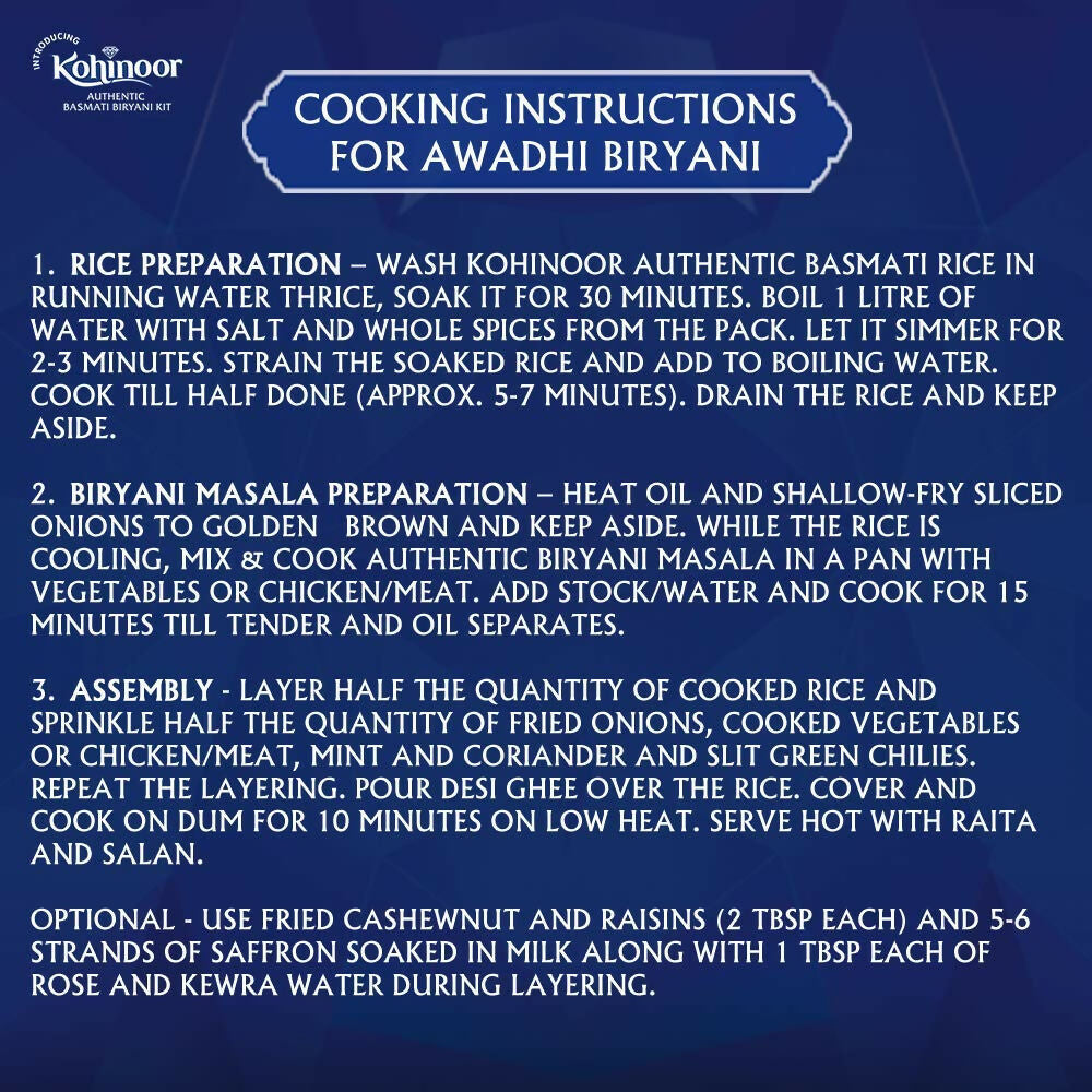 Kohinoor Authentic Hyderabadi Biryani Kit - Grab2buy