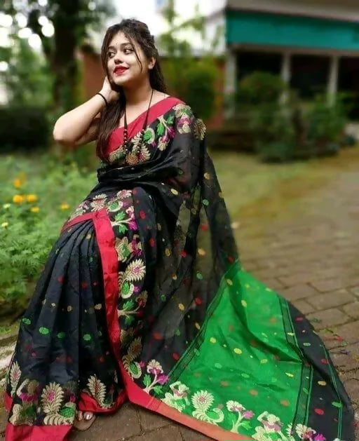 Exclusive Collection Black Beautiful Handloom Silk Cotton Grab2Buy 