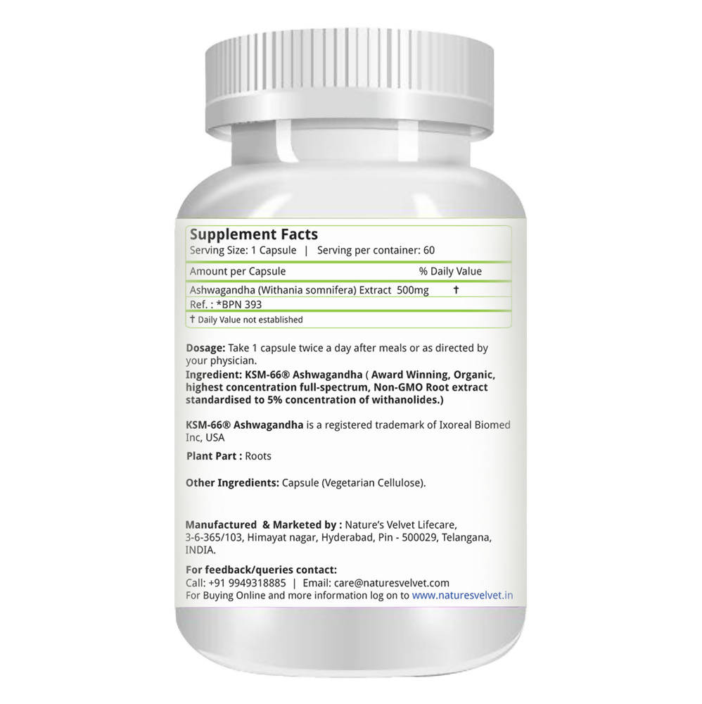 Nature's Velvet KSM - 66 Ashwagandha Capsule 