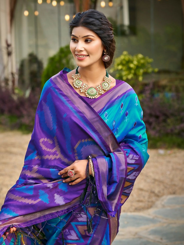 Shree Shyam Fashion Blue Soft Silk Saree