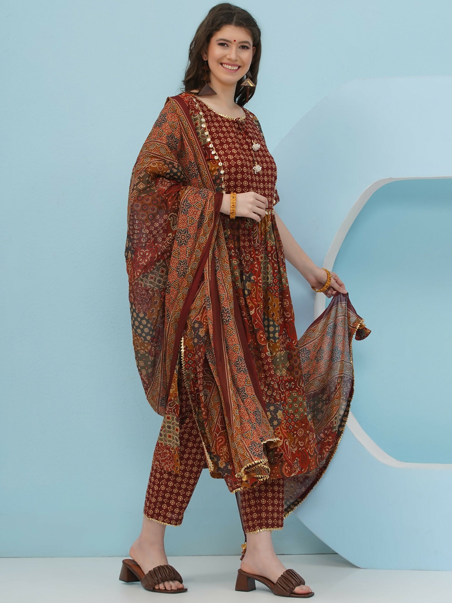 Joban Fashion Brown Suit Set
