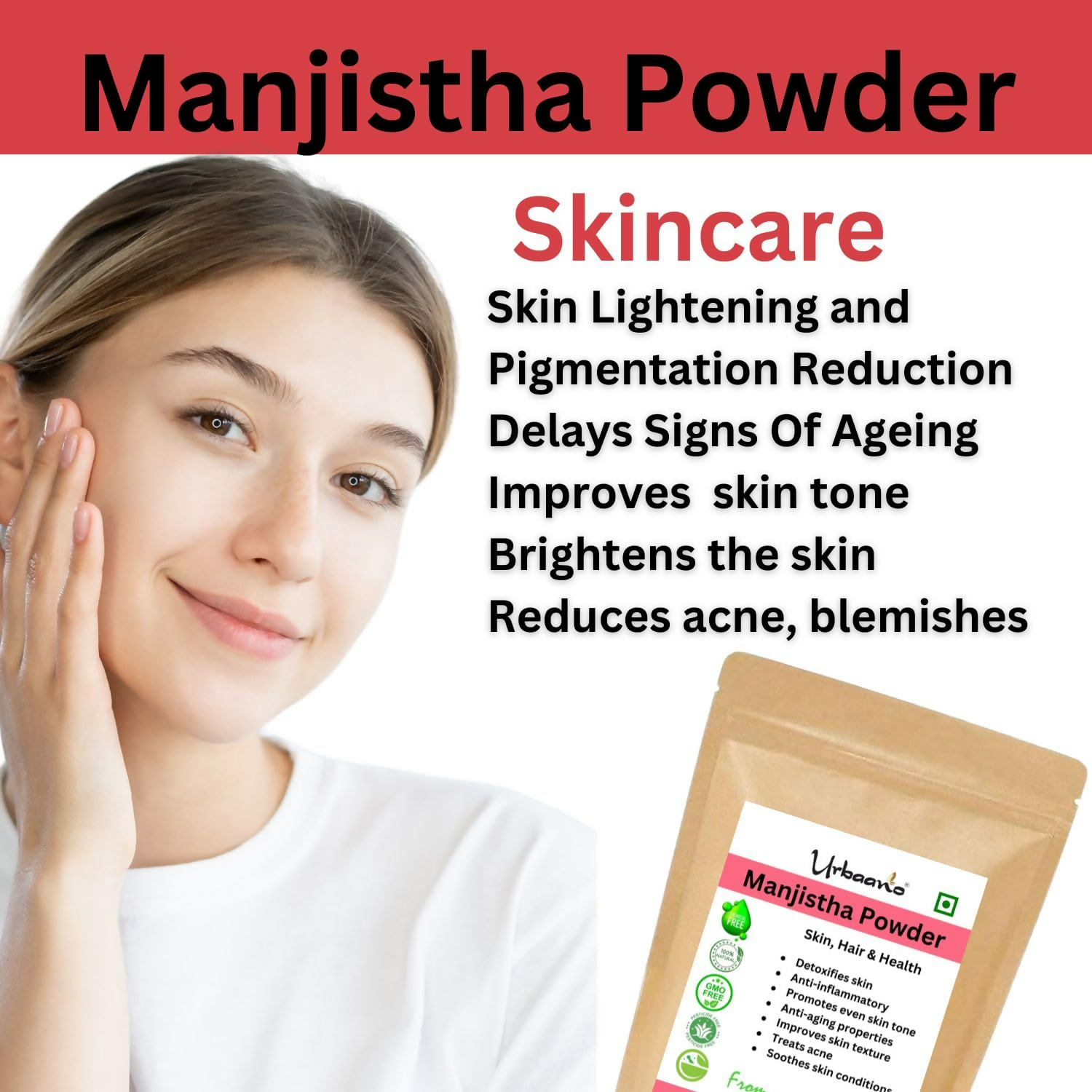 Urbaano Herbal Organic Manjistha Powder Majith Powder  Grab2Buy Urbaano Herbal Grab2Buy