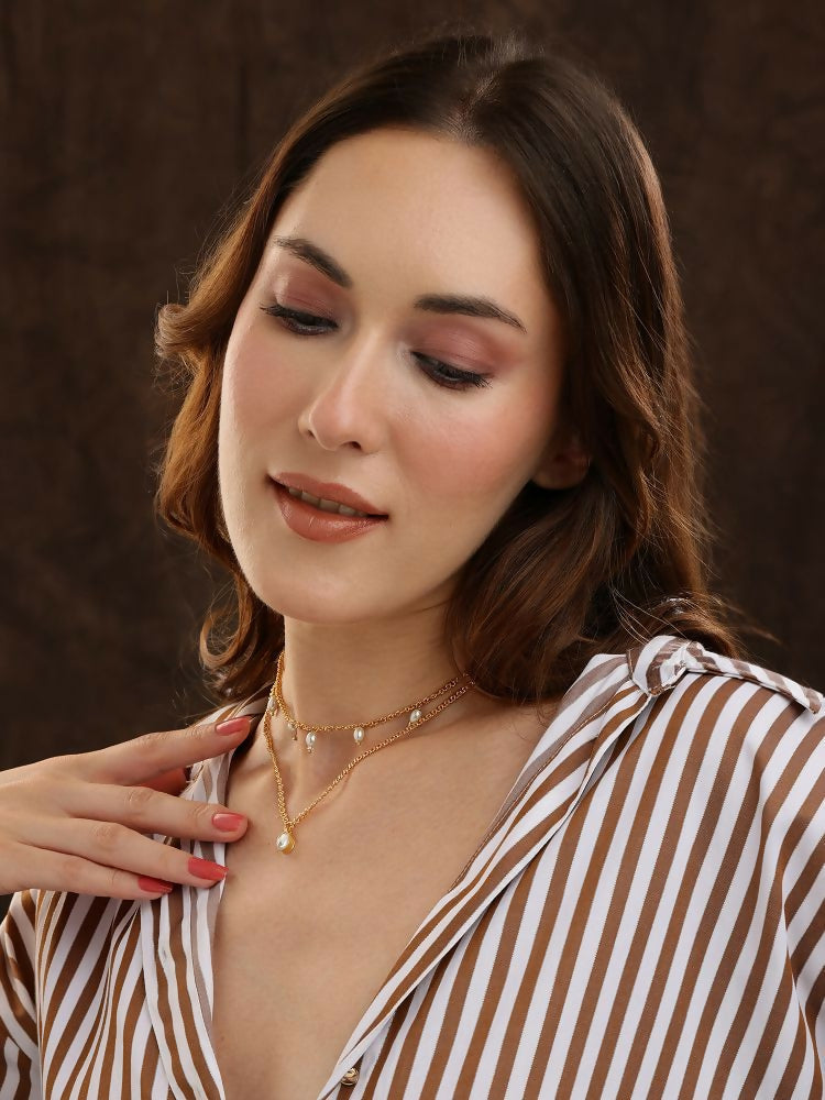 White and Gold, Handcrafted Kundan Necklace - Ruby Raang  Grab2Buy Ruby Raang Grab2Buy