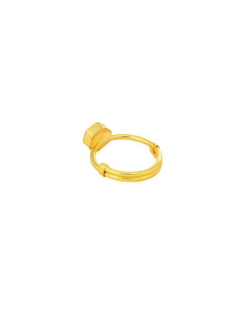 Natural Stone Green Hexagon Ring - Ruby Raang | Swadesiicart