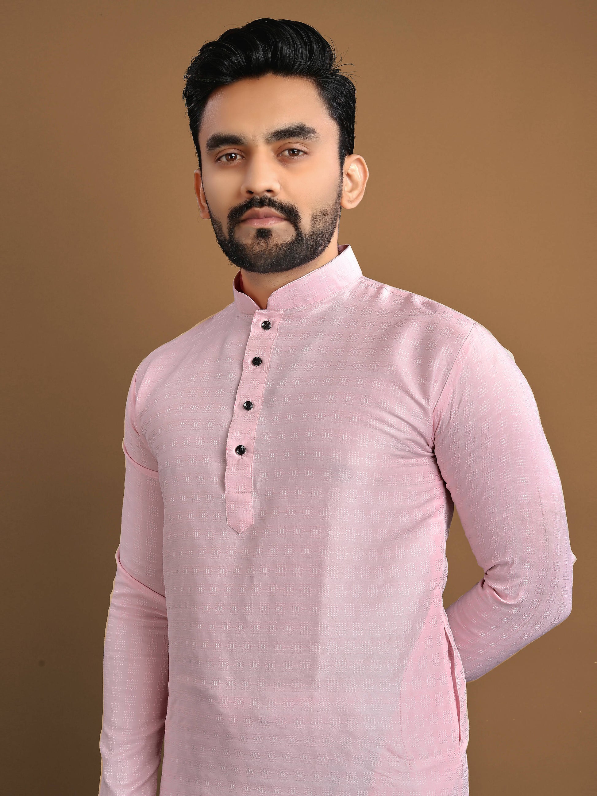 Mens Silk Kurta With Pajama For Wedding Party Wear by Infinity Export