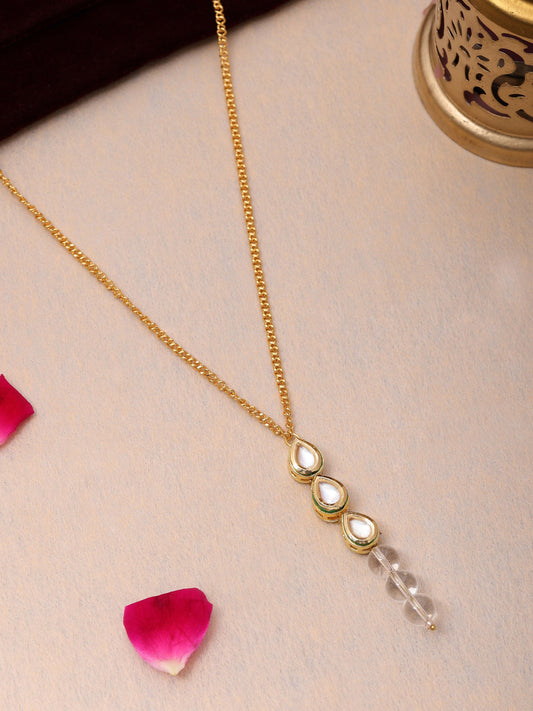 Ruby Raang White Clear Quartz Kundan Necklace | Grab2Buy