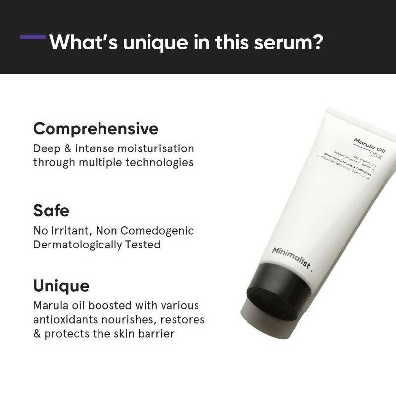 Minimalist 5% Marula Oil Moisturizer With Hyaluronic Acid & Vitamin F & E 