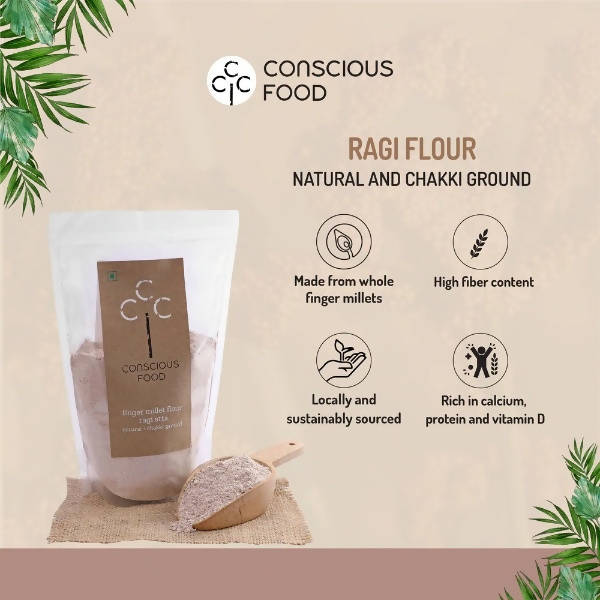 Conscious Food Finger Millet Flour (Ragi Atta) 
