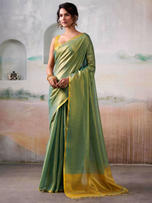 Shree Shyam Fashion Tissue Silk Light Green Saree