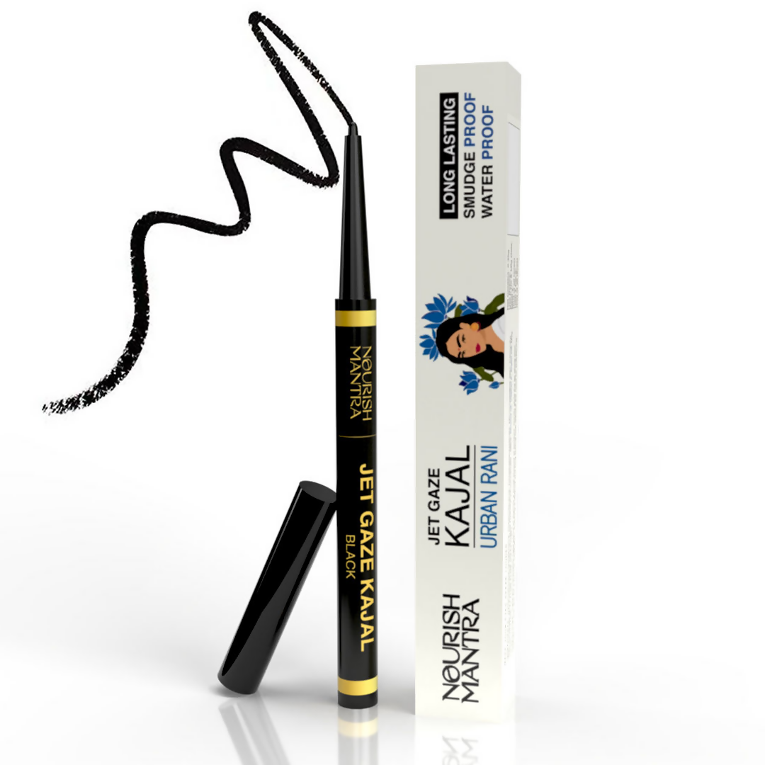 Nourish Mantra Jet Gaze Kajal Urban Rani - Black with Almond Oil & Vitamin E 