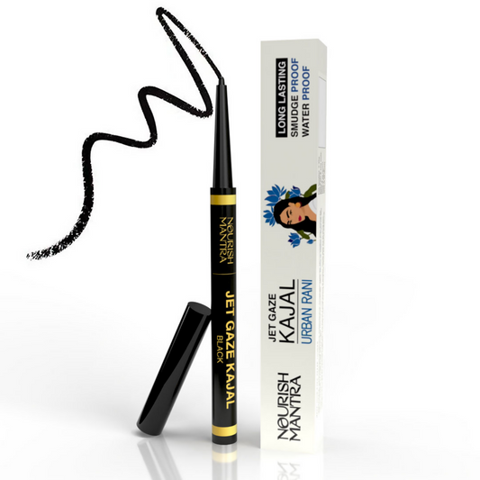 Nourish Mantra Jet Gaze Kajal Urban Rani - Black with Almond Oil & Vitamin E 