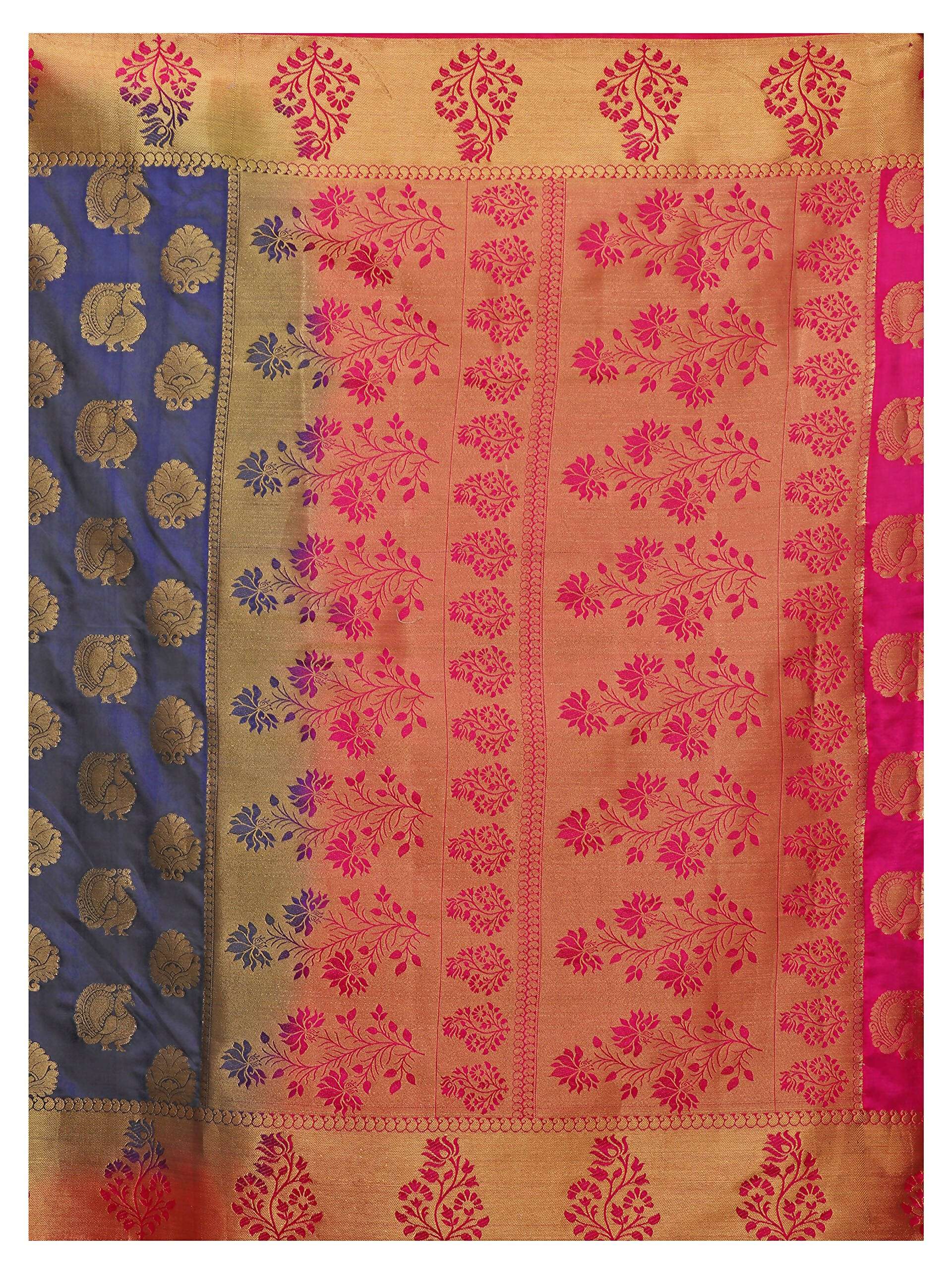 Mimosa Kanchipuram Silk Navy Blue Saree