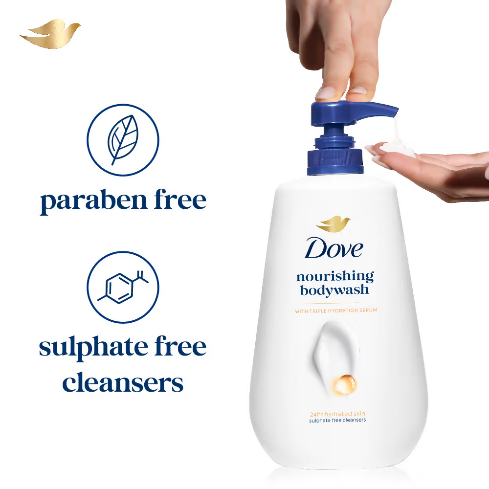 Dove 24 Hr Hydrated Skin Nourishing Body Wash For Soft Smooth Skin 