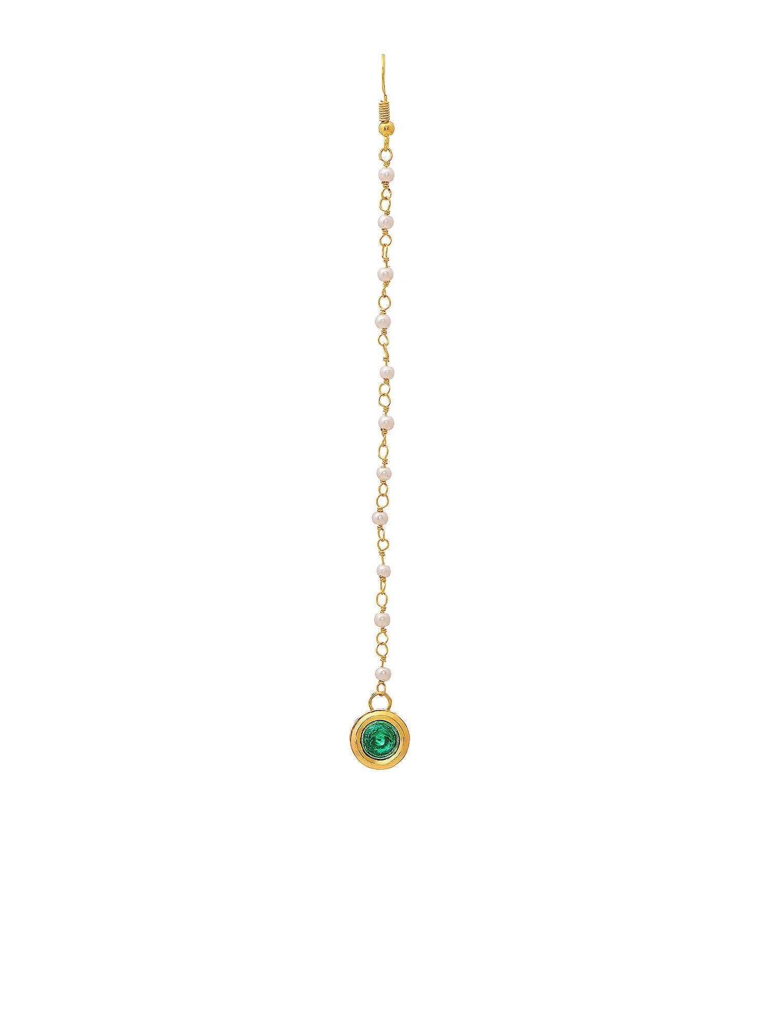 Ruby Raang Green Meenakari Kundan Maang Tikka | Swadesiicart