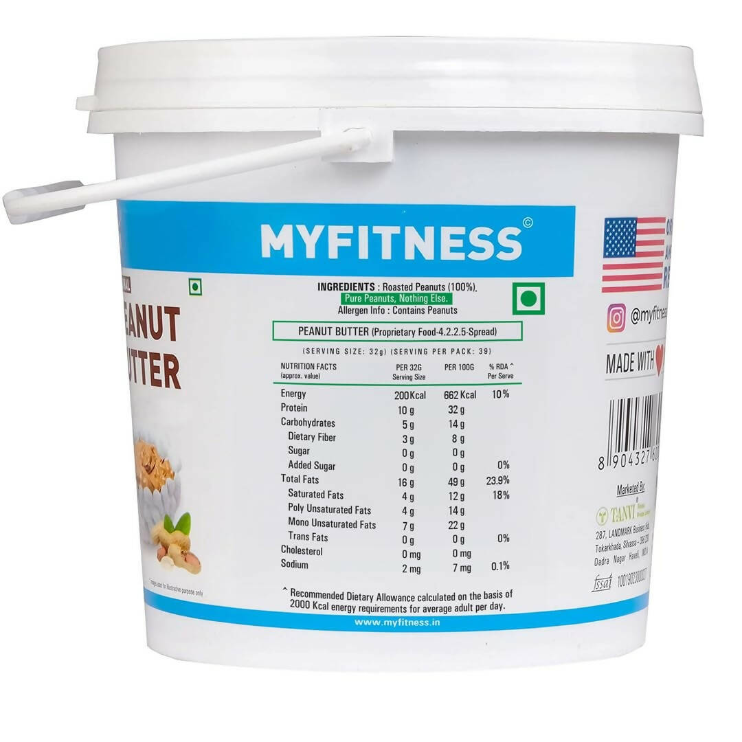 Myfitness All Natural Unsweetened Peanut Butter Crunchy - Grab2buy