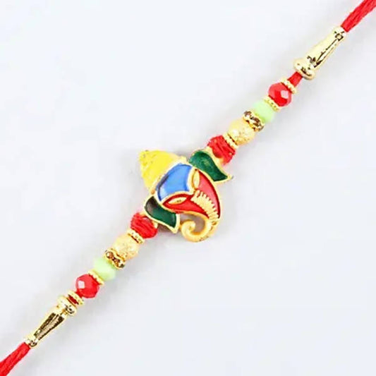 Divine Lord Ganesha Rakhi & Cashew Jar