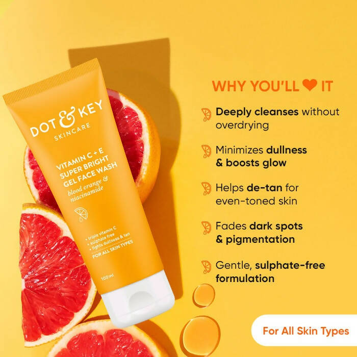 Dot & Key Vitamin C+E Super Bright Gel Face Wash - Grab2buy