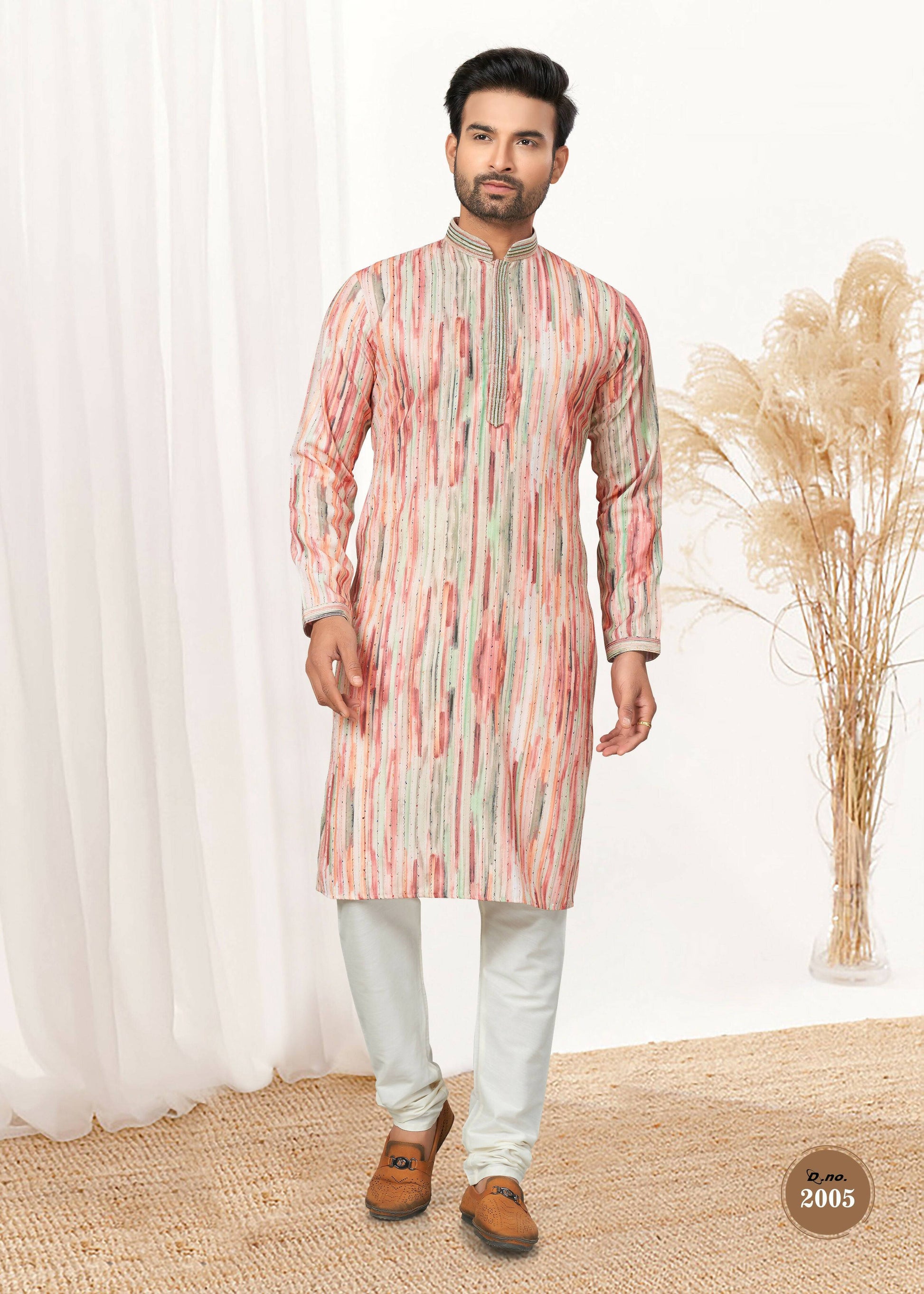 Joban Fashion Men's multicolor Cotton printed Kurta Pyjama set