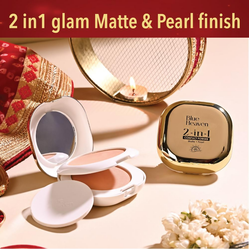 Blue Heaven 2-In-1 Matte + Pearl Compact Powder - Vanilla 