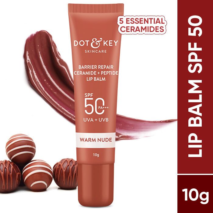 Dot & Key Barrier Repair Ceramide & Peptide SPF 50 Lip Balm - Warm Nude - Grab2buy