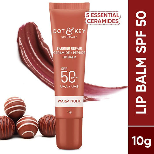 Dot & Key Barrier Repair Ceramide & Peptide SPF 50 Lip Balm - Warm Nude - Grab2buy