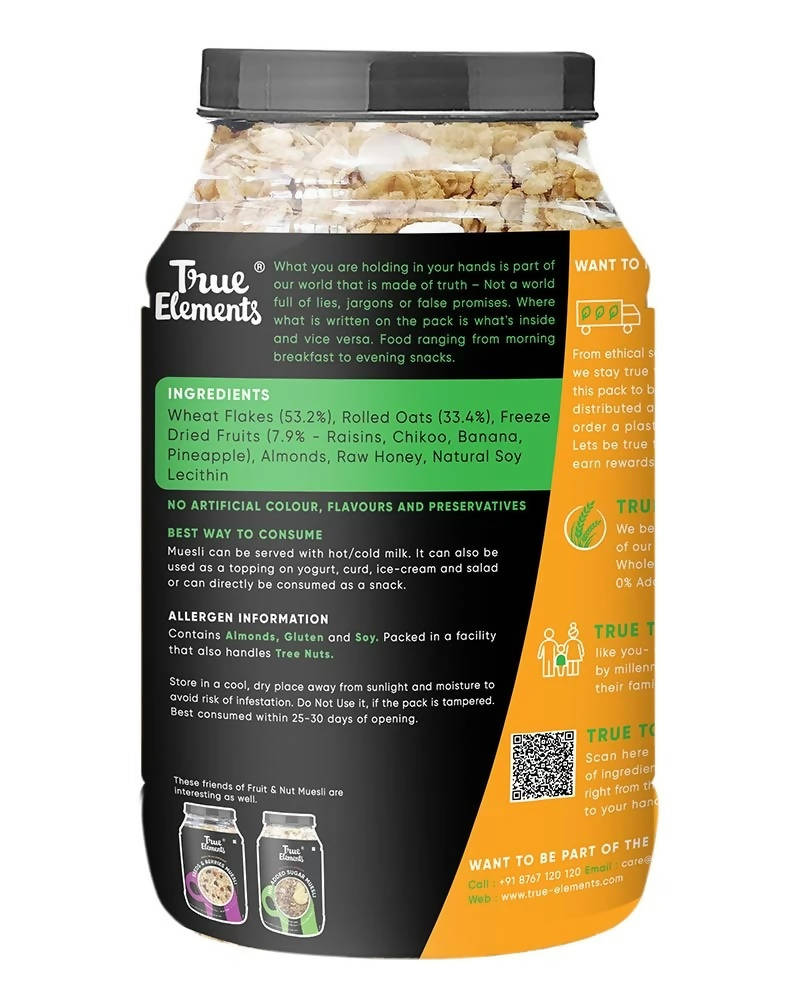 True Elements Fruit And Nut Muesli - Protein Rich 