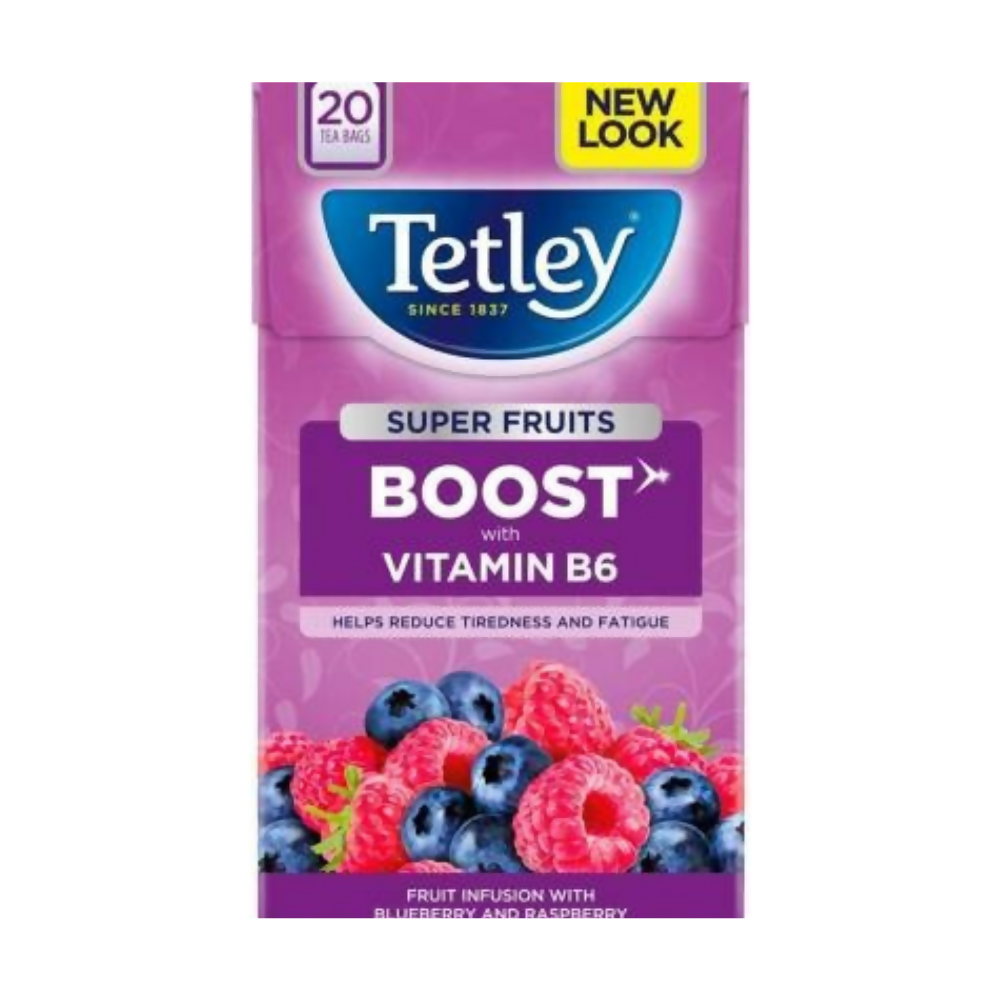 Tetley Super Fruits Boost With Blueberry & Raspberry Tea Bags  Grab2Buy Tetley Grab2Buy