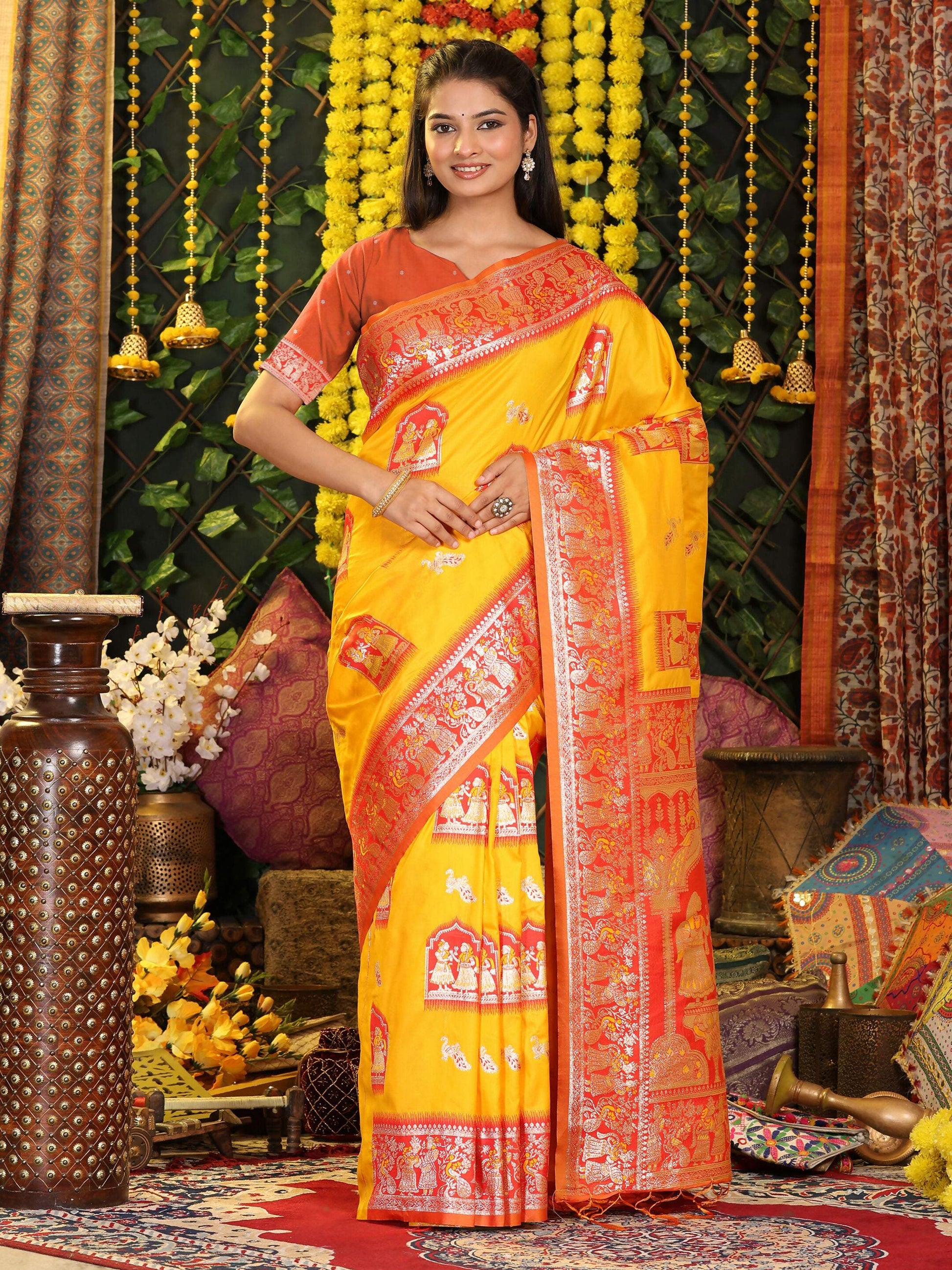 Shree Shyam Fashion Silk Yellow Saree