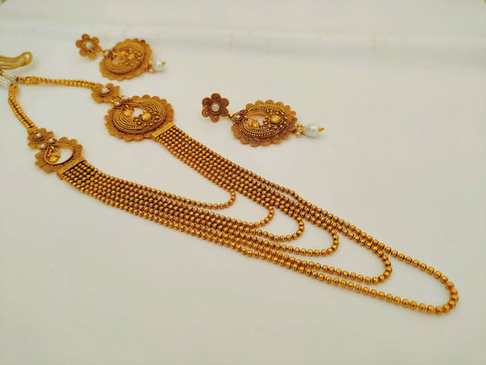 White Kemp Layer mugappu Necklace Set - Grab2buy