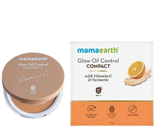 Mamaearth Glow Oil Control Compact With SPF 30 (Almond Glow) - Limited Time Offer