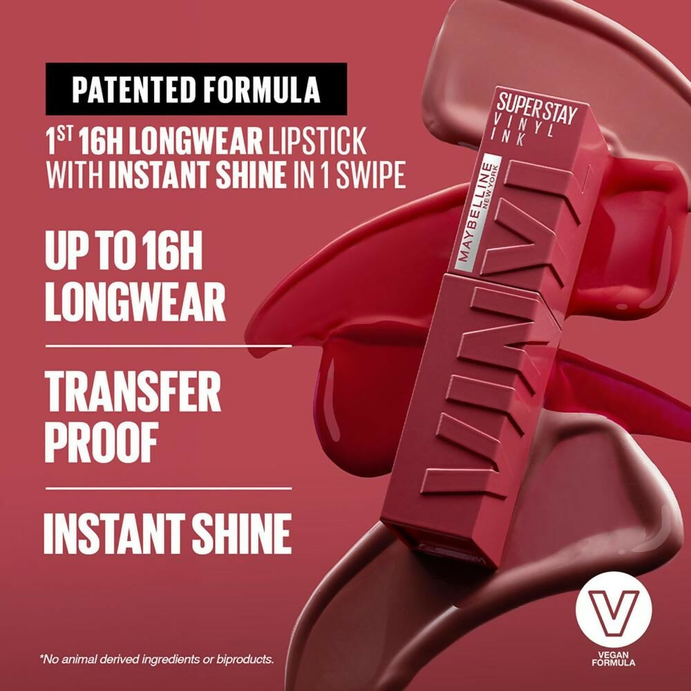 Maybelline New York Super Stay Vinyl Ink Liquid Lipstick, Instant Shine Lasts Up To 16H - 20 Coy