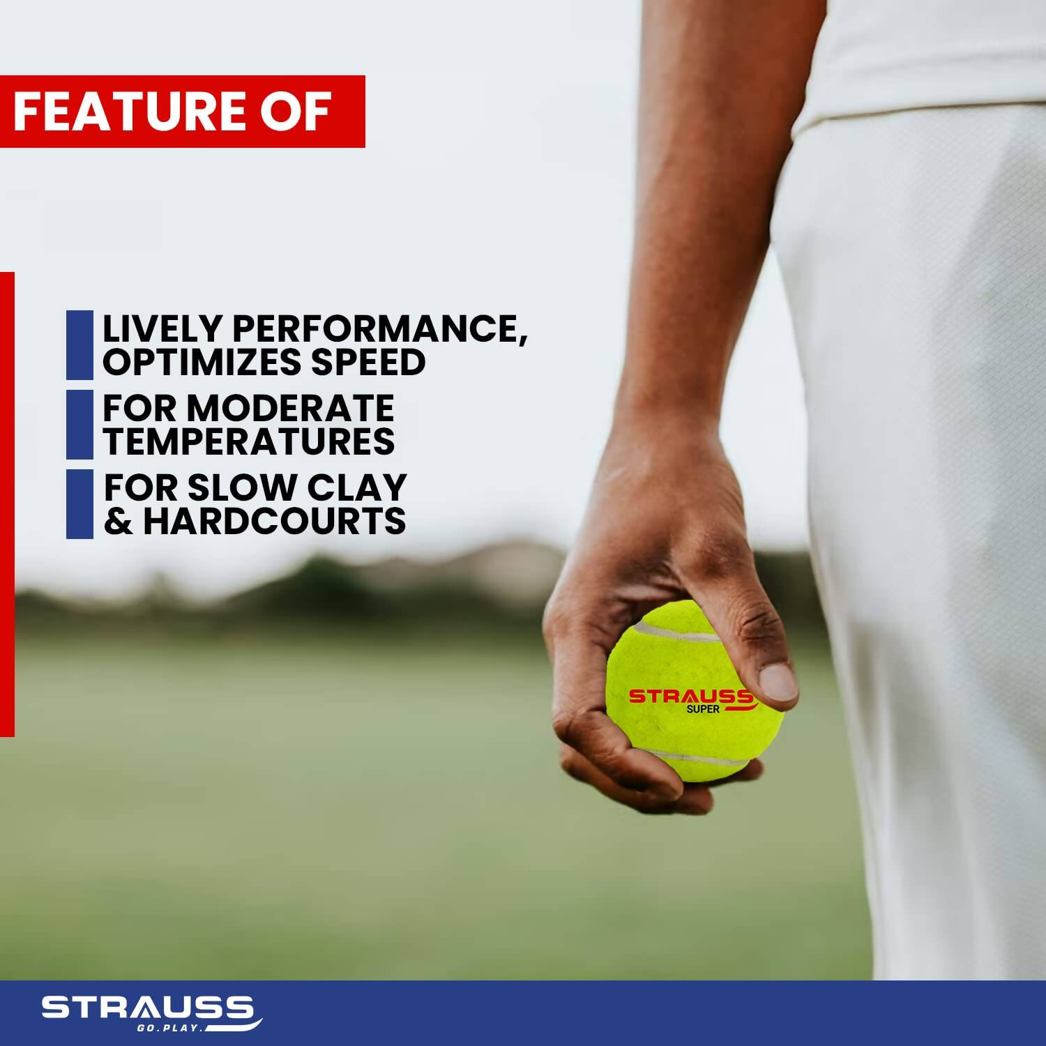 Strauss Cricket Tennis Balls - Yellow (Pack of 6) 
