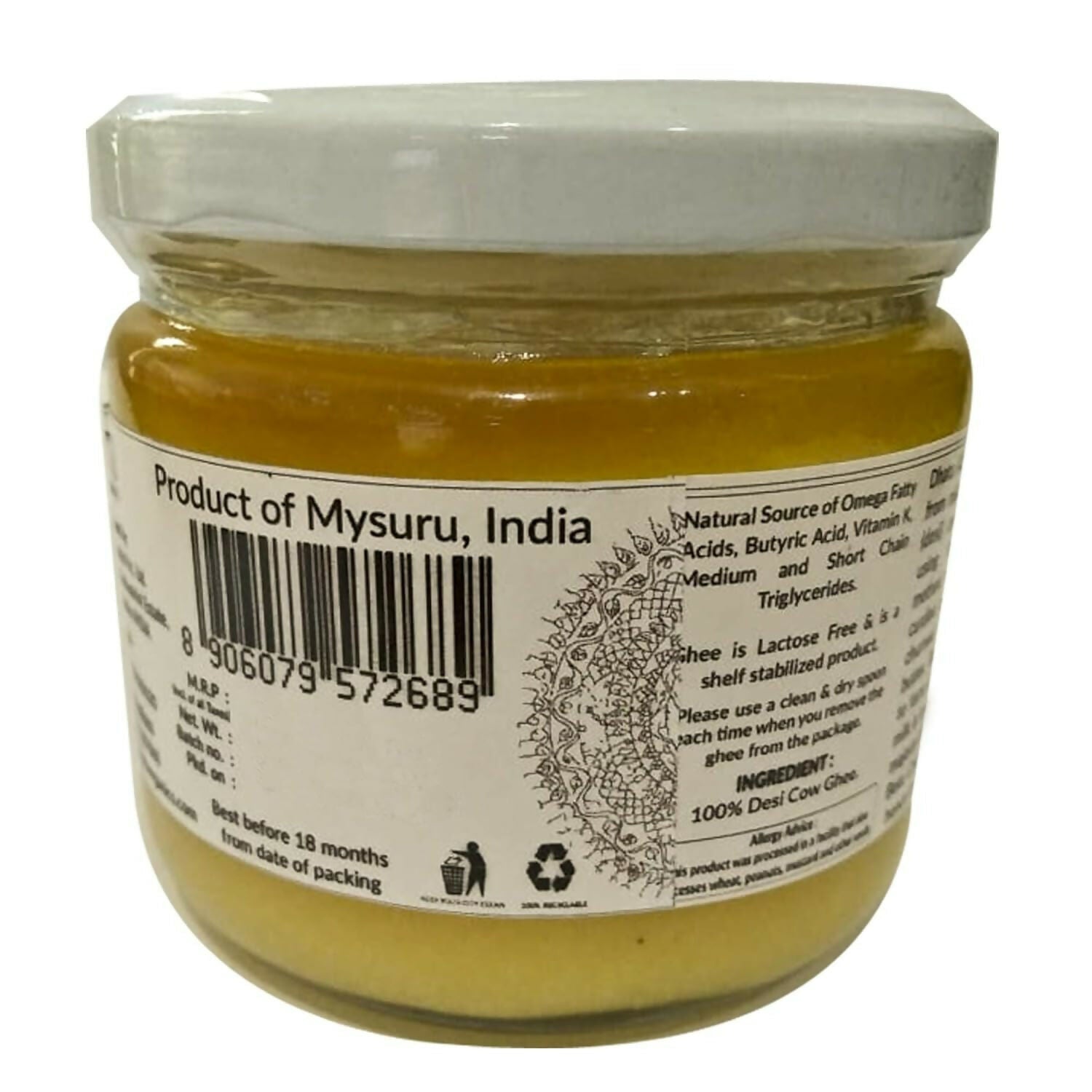 Dhatu Organics & Naturals A2 Desi Ghee | Pure and Natural Desi Cow Ghee | Traditional Curd-Churned 
