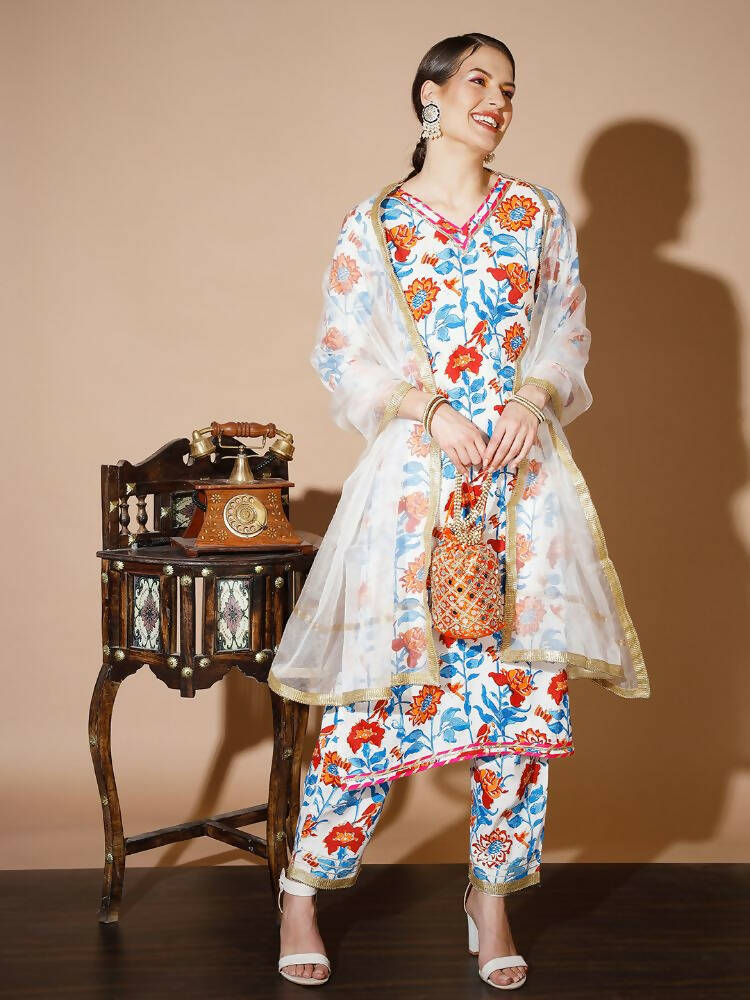 Myshka Women Multi Solid Kurta & Trousers With Dupatta