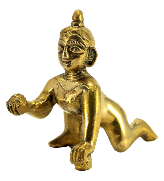 StonKraft Brass Laddoo Gopal Baby Krishna Murti Idol - Grab2buy