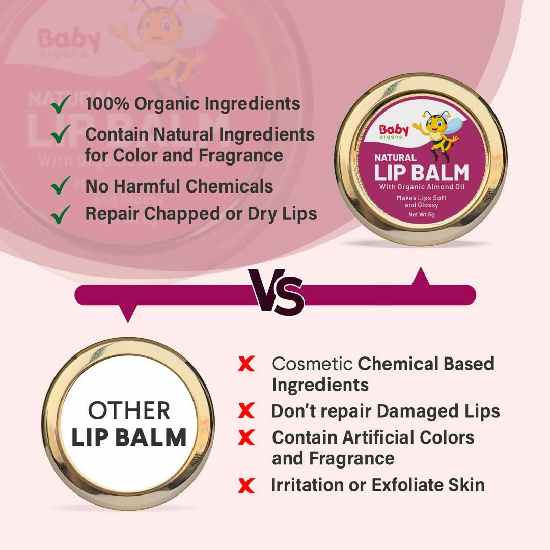 Babyorgano Natural Lip Balm - Strawberry Flavor - Grab2buy