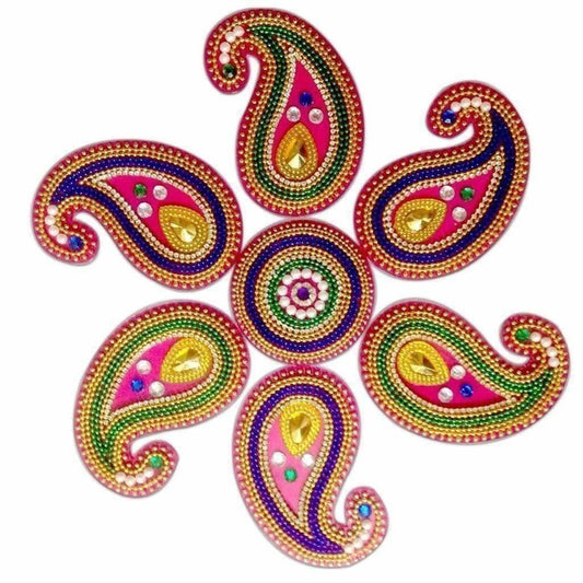 Colorful Rangoli design for floor decoration / Wall Decoration / Pooja Decoration - Grab2buy