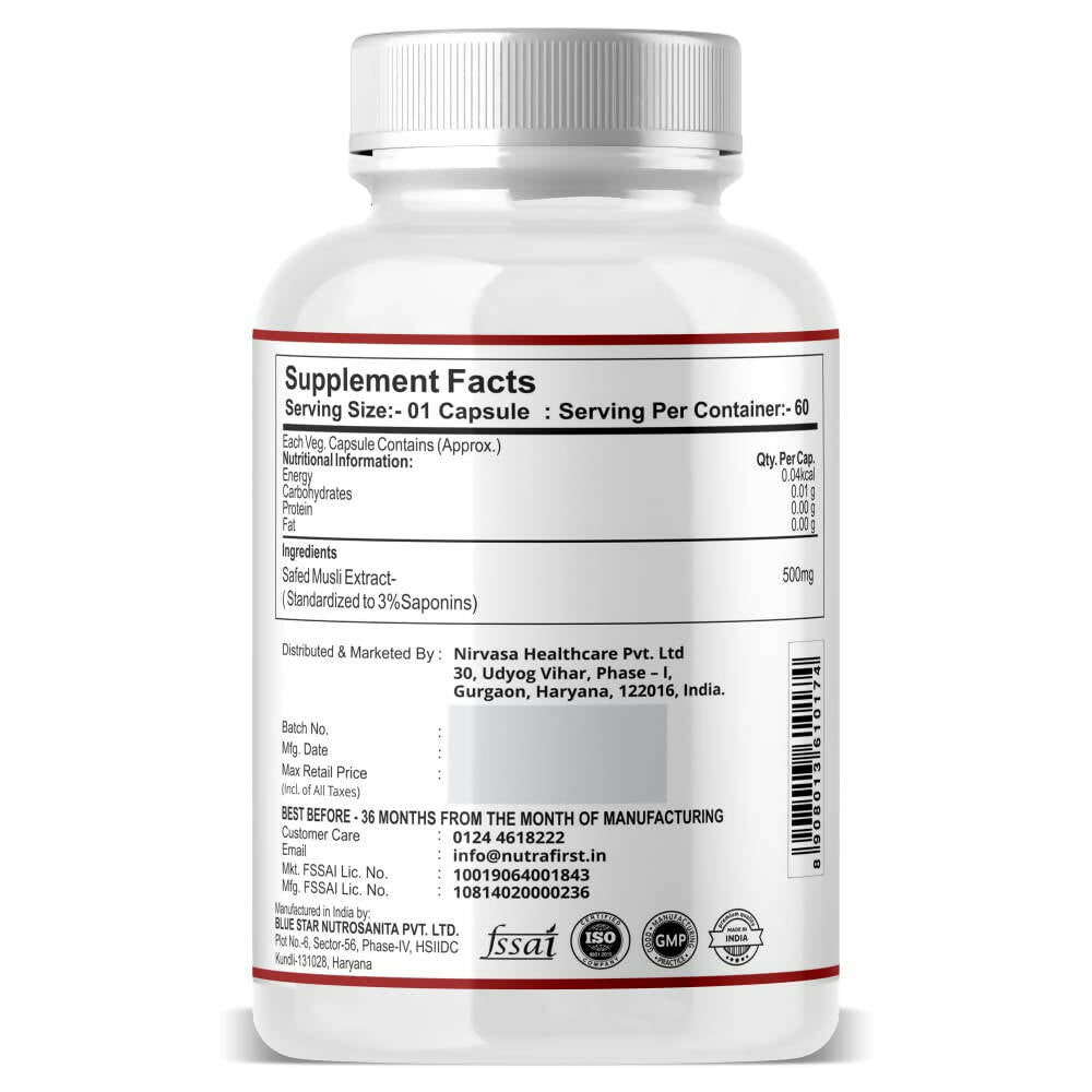 Nutrafirst Safed Musli Extract Capsules - Grab2buy