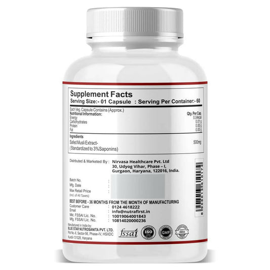 Nutrafirst Safed Musli Extract Capsules - Grab2buy