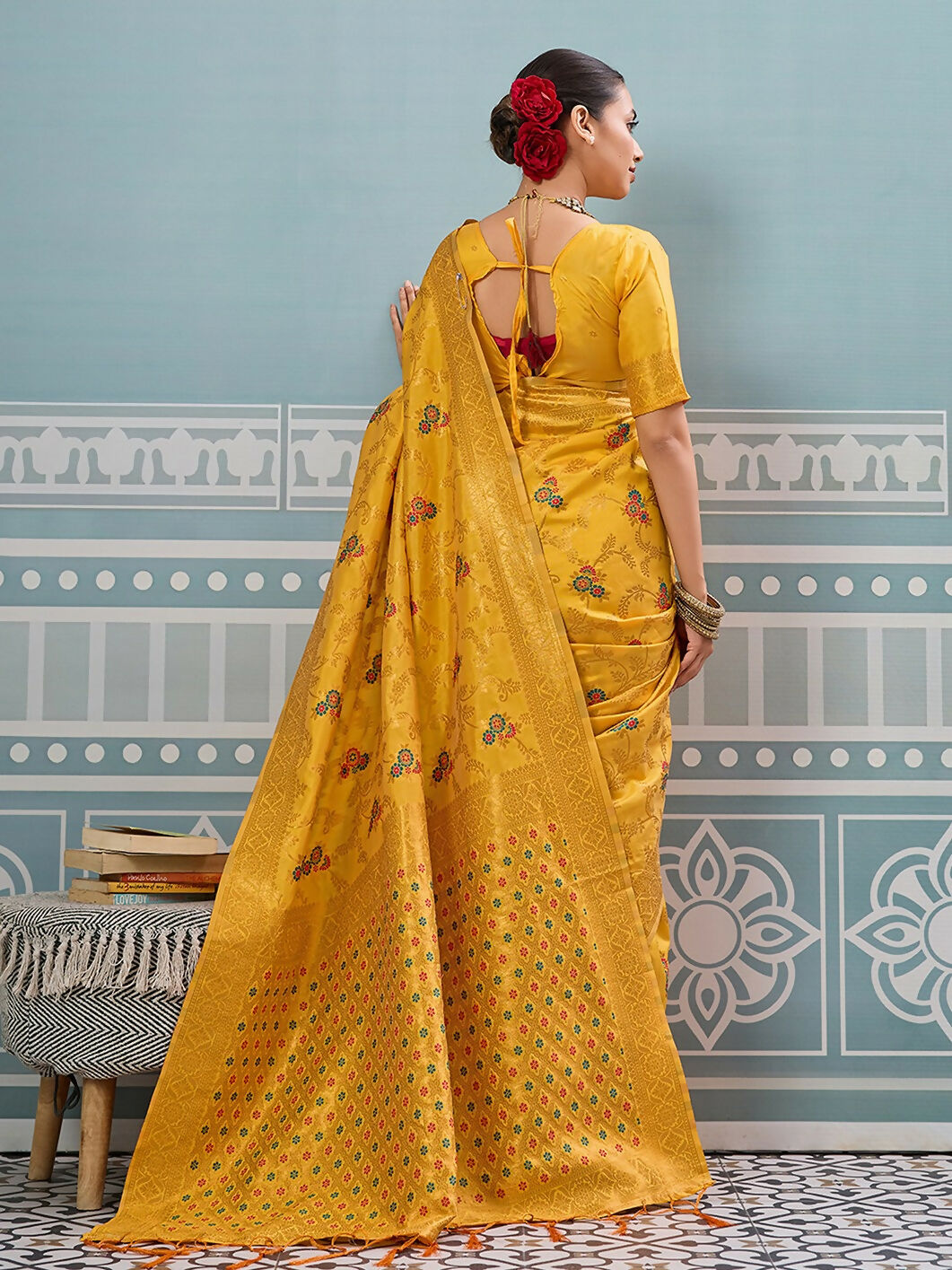 Shree Shyam Fashion Yellow Silk Saree