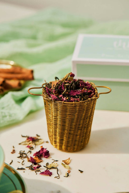 The Herb Boutique Brass Tea Strainer Basket - Grab2buy