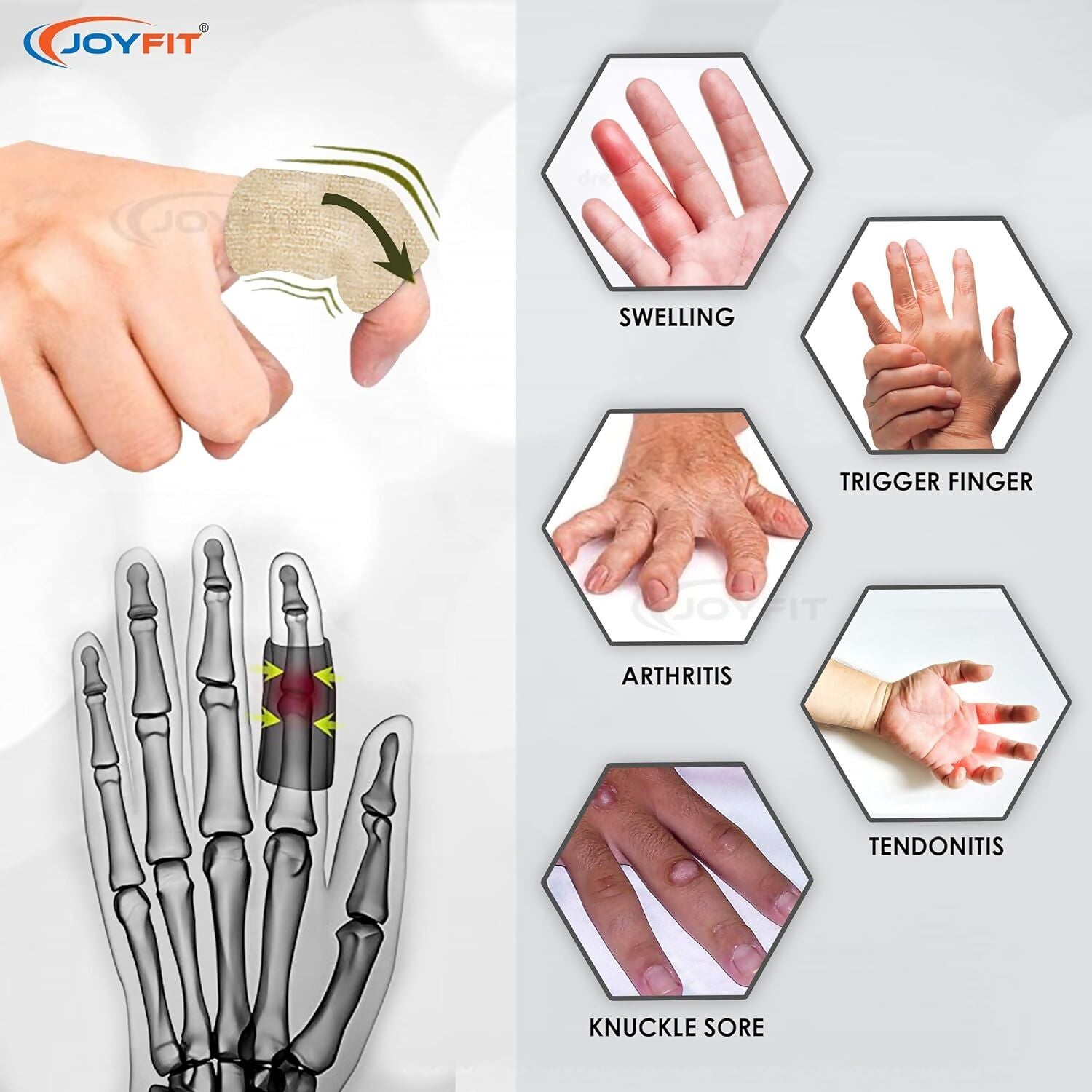JoyFit Finger Support (Grey) 