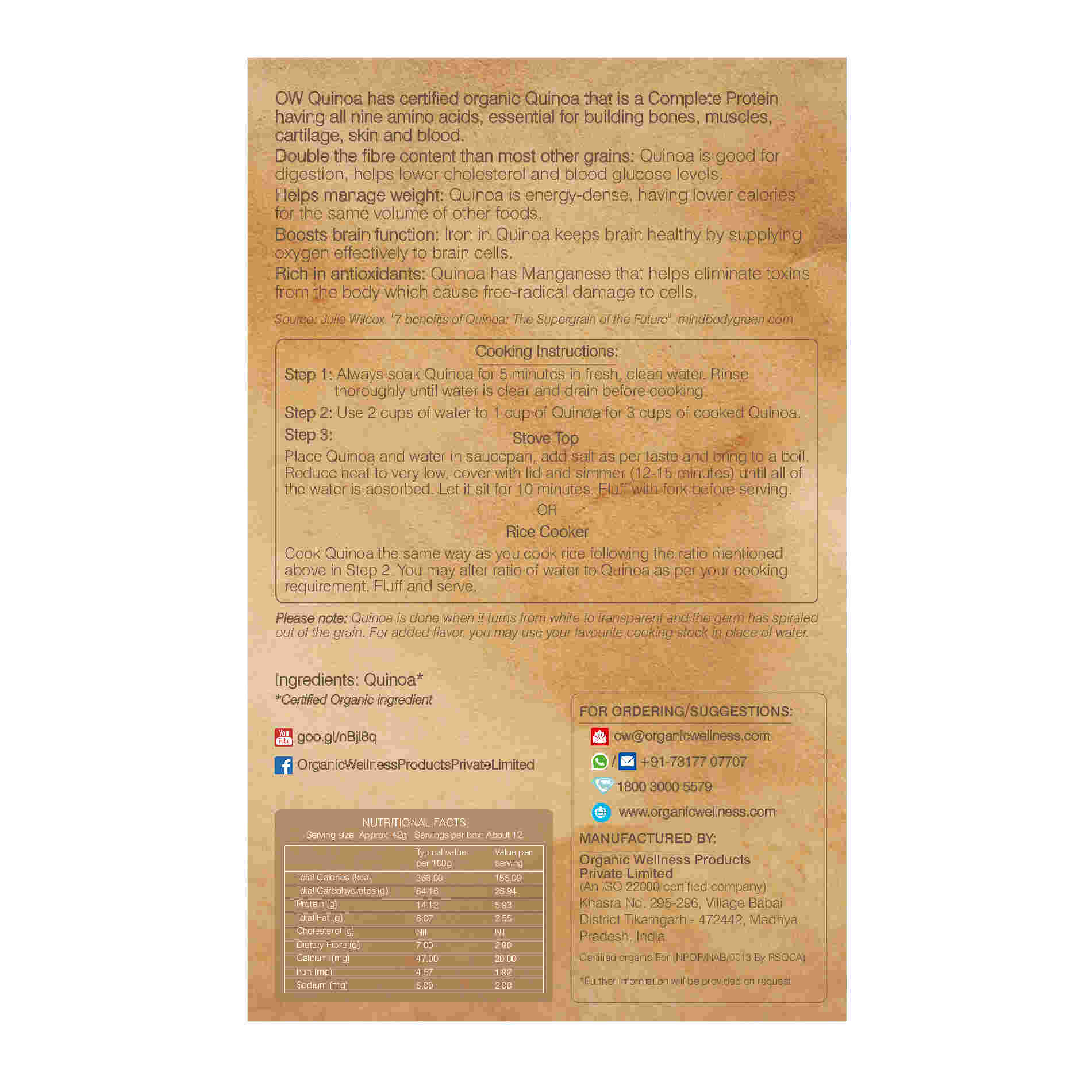 Organic Wellness Ow'zeal Quinoa - Grab2buy